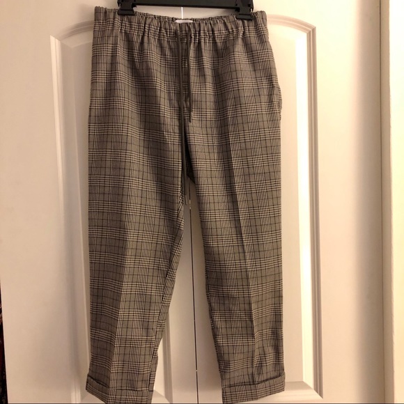 Oak and Fort Plaid Check Drawstring Trouser Pant - Picture 3 of 5